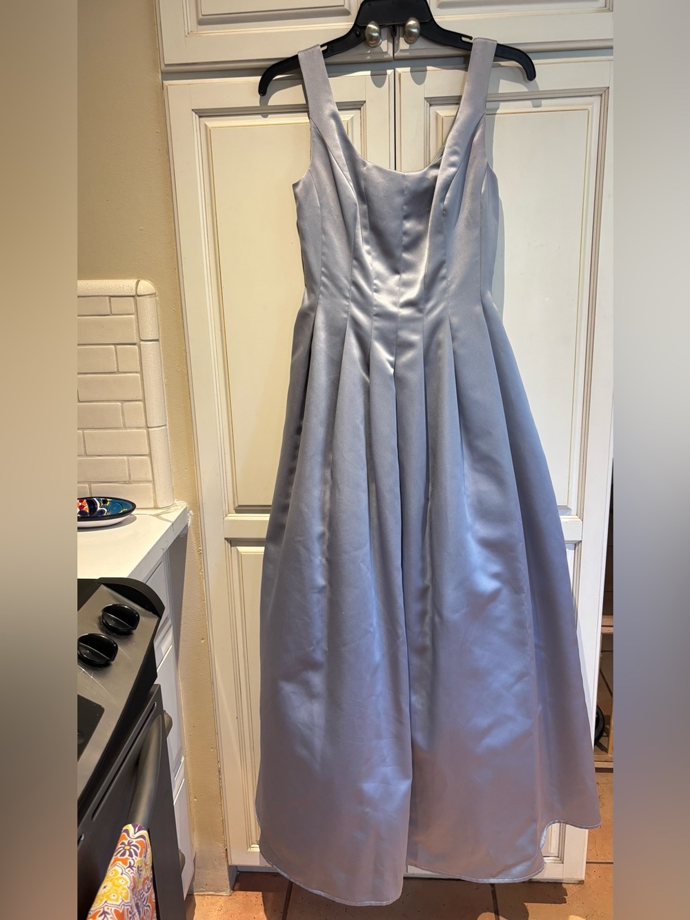 abs Shiny silver blue long dress Size 4